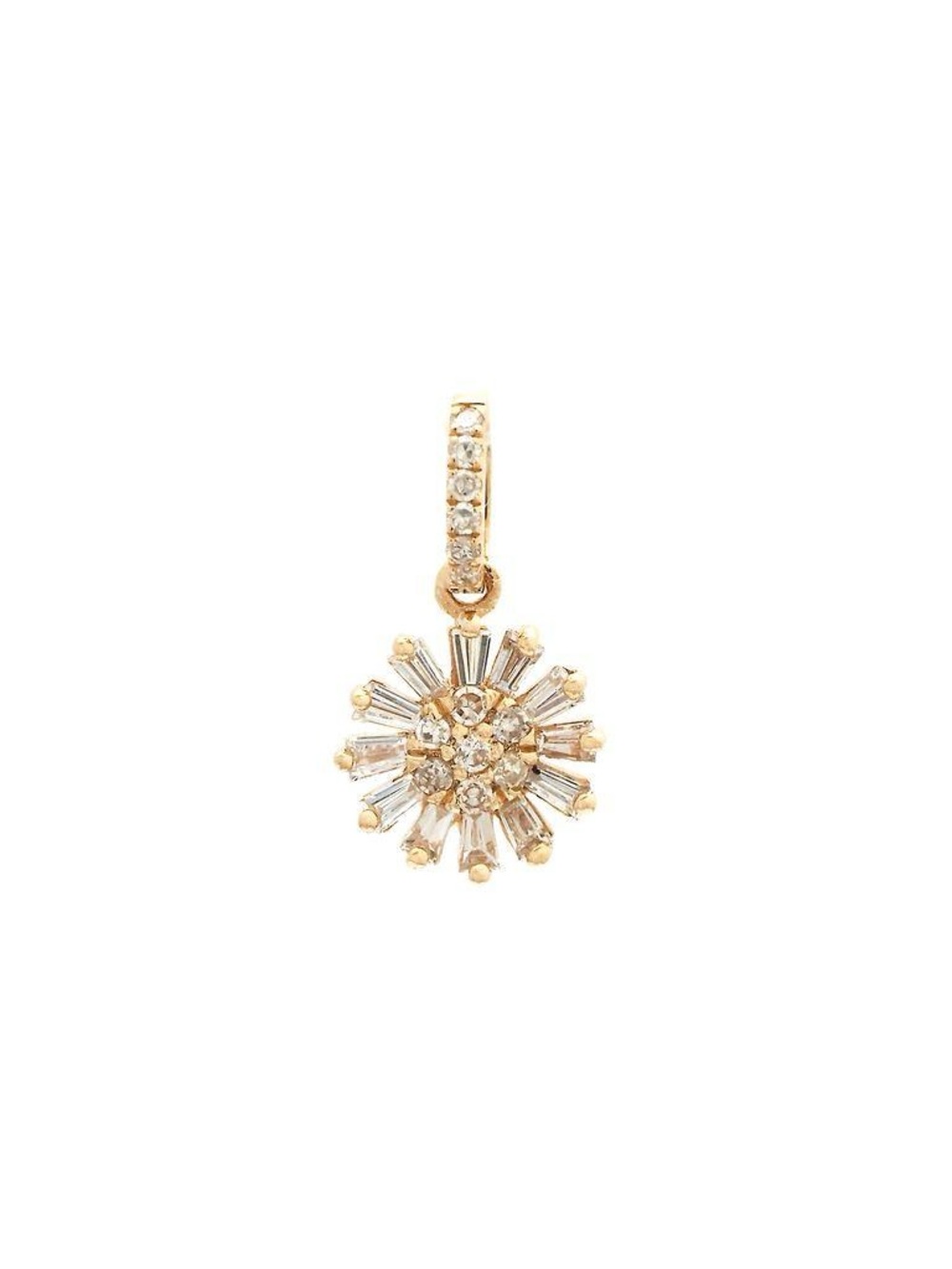 14K Real Solid Yellow Gold Natural Diamond Pendant 0.24ctw 7×14mm